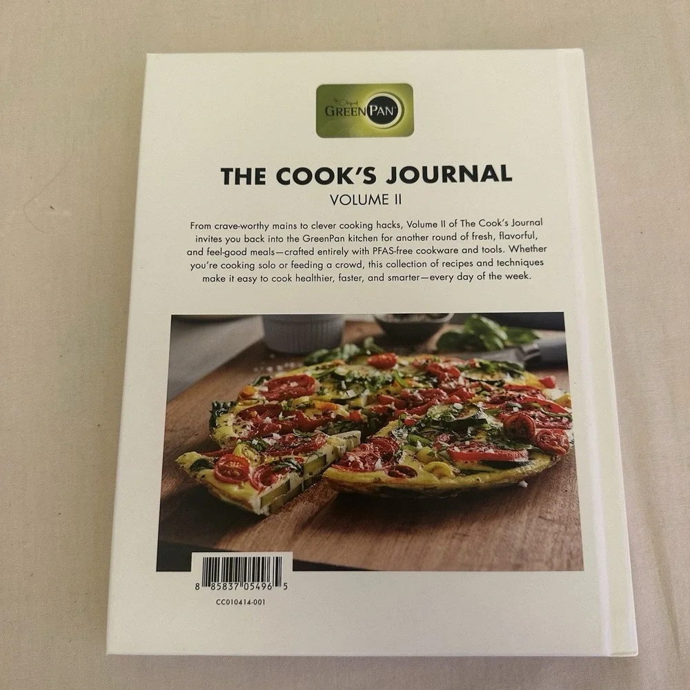NEW!!‎ The Original Green Pan Cookbook, Hardcover 2025 Cook's Journal VOL II